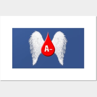 Blood Type A Negative - Angel Wings Posters and Art